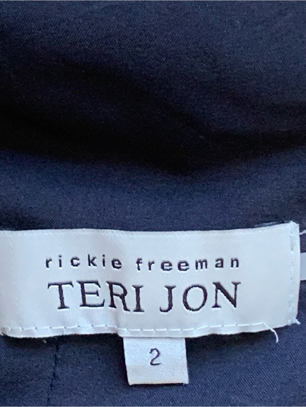 Rickie freeman TERI JON gown  one -Shoulder navy blue Evening Dress with Embelli - Picture 3 of 9